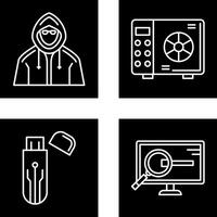 Safe Box and Hacker Icon vector