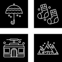 Umbrella and Winter Socks Icon vector