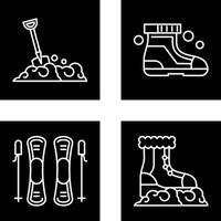 Shovel and Ski Boots Icon vector