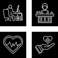 Computer Worker and Office Reception Icon vector