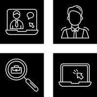 Online Job and Manager Icon vector