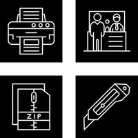 impresora y efectivo depositar icono vector