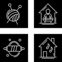 Knitting and Yoga At home Icon vector