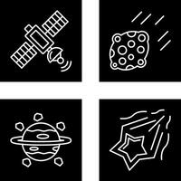 satelite and asteroid Icon vector