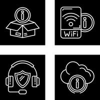 Wifi señal y caja icono vector