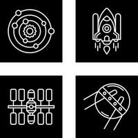 solar systems and space shuttle Icon vector