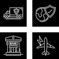 Delivery Truck and Worldwide Security Icon vector