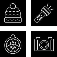 Winter Hat and Flash Light Icon vector