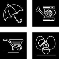 Umbrella and Watering Icon vector