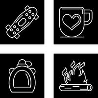 Skateboard and Mug Icon vector