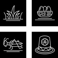 Grass and Eggs Icon vector