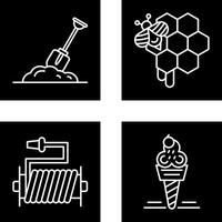 Digging and Honeycomb Icon vector