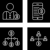 User and Bitcoin Mobile Icon vector