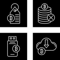 Not Accepted and Bitcoin Label Tag Icon vector