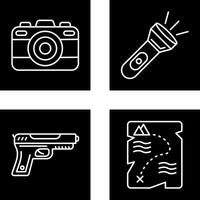 Camera and Flash Light Icon vector