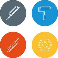 Hacksaw and Paint Roller Icon vector