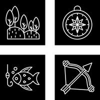 Forest and Compass Icon vector