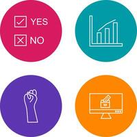 Yes No Option and Statistics Icon vector