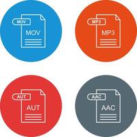 MOV and MP3 Icon vector