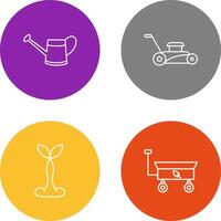 Watering tool and Lawn Mower Icon vector