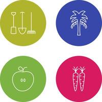 Gardening Tools and Palm tree Icon vector