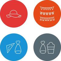 Garlands and Woman Hat Icon vector