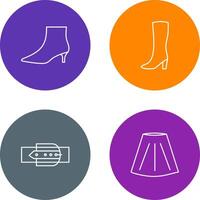 Boots with Heels and Long Boats Icon vector