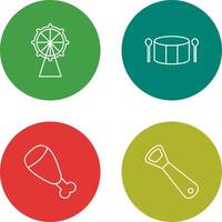 Ferris Wheel and Drum Icon vector