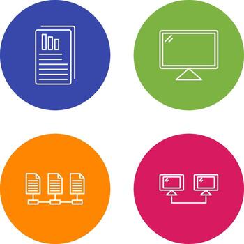 Reports and Computer Icon vector