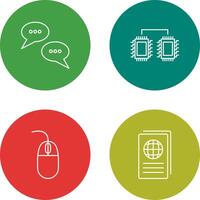 Conversation Bubbles and Processors Connected Icon vector