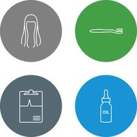 Toothbrush and Hair Icon vector