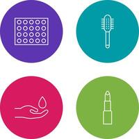 Colored Palette and Comb Icon vector