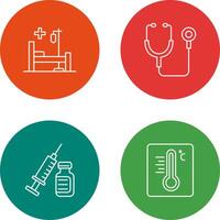 Stethoscope and Hospital Icon vector