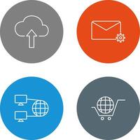 Upload to Cloud and Message Settings Icon vector