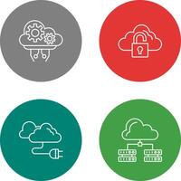 Cloud Comuting and Lock Icon vector