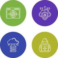 Cloud Security and Website Icon vector