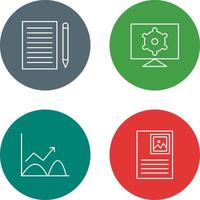 write feedback and computer settings Icon vector