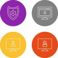 security settings and download webpage Icon vector