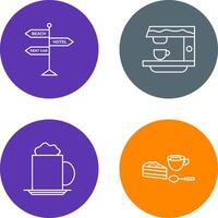 signboard and coffe machine Icon vector