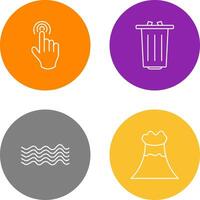 danger of hand press and garbage Icon vector