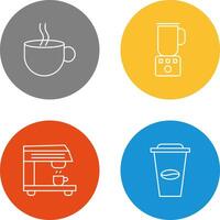 Hot Coffee and Coffee Blender Icon vector