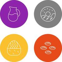 milk jug and cream doughnut Icon vector