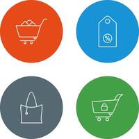 shopping cart and discount tag Icon vector