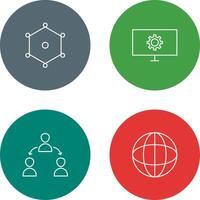 nodes and network setting Icon vector