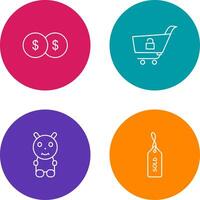 coins and unlock cart Icon vector