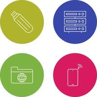 usb drive and server Icon vector