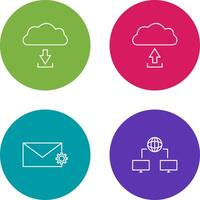 download from cloud upload to cloud Icon vector