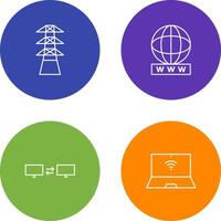 tower and world wide web Icon vector