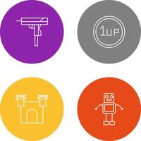 Gun and 1UP Icon vector