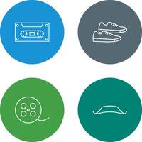 Casette and Sneakers Icon vector